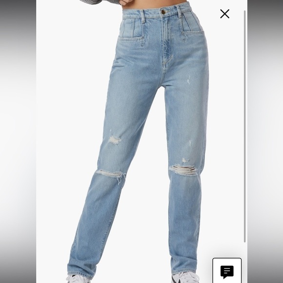 FAVORITE DAUGHTER NWT Jordie High Waist Distressed Straight Leg Jeans Size 24 - Picture 10 of 13